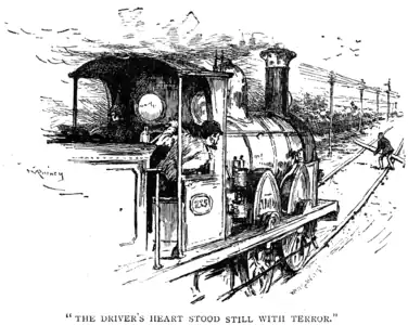 The train driver pulls the brake lever, but too late