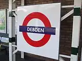 Roundel on westbound platform