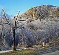 Damage at the Storm King Mountain trailhead, Cornwall, New York