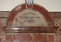 The dedication to Major-General George Carter-Campbell in The Royal Memorial Chapel