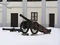 Period cannon at the exhibit's courtyard