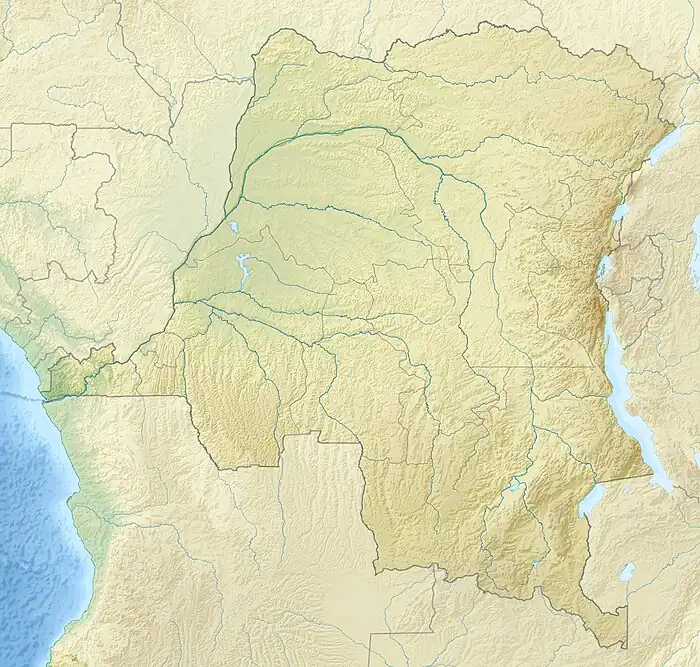 Location of Lake Tshangalele in Democratic Republic of the Congo.