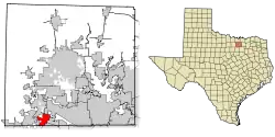 Location of Roanoke in Denton County, Texas