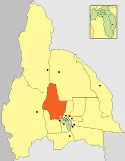 Location of Ullum Department in San Juan Province