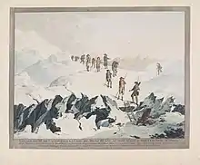 Image 35Horace Bénédict de Saussure shown in, Descent from Mont-Blanc, by Christian von Mechel (from Alps)