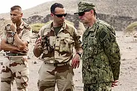 Two French soldiers wearing Camouflage Daguet uniforms.