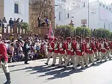 Bolivian Colorados Regiment during a parade in Sucre, 2005