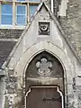 Detail of the porch on the former school on Paradise Street