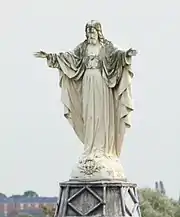 Statue of Jesus atop St Joseph's church