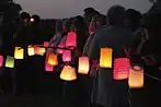 People of East Hoathly in East Sussex at a Jubilee Beacon lighting