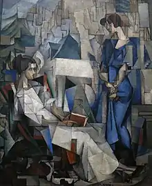 Two Women (Dos Mujeres, Portrait of Angelina Beloff and Maria Dolores Bastian), 1914, 197.5 × 161.3 cm. Arkansas Arts Center