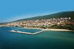 Sveti Vlas with the Dinevi Marina