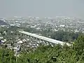 Panorama view of Fuefuki and Maglev train test run exhibition