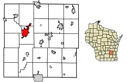 Location of Beaver Dam in Dodge County, Wisconsin.