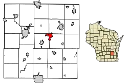 Location of Horicon in Dodge County, Wisconsin.