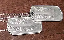 United States Army ID tag, part serious/part satire (click photo for more info), designation: ATHEIST/FSM