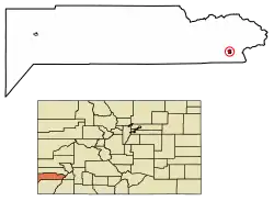 Location of Rico in Dolores County, Colorado.