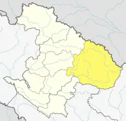 Location of Dolpa District (dark yellow) in Karnali