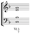 Dominant thirteenth: four-voice version. "This disposition is typical." Playⓘ