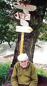 E3 at the west end of the Malá Fatra mountain range in northern Slovakia. The E3, E8, and other long-distance footpaths are marked in red on the Slovakia 1:50,000 "Turistika Mapa" / "Hiking maps".