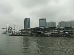 International Cruise Terminal (Dongdu Ferry Terminal) and other port facilities on the west coast of Xiamen Island, within Huli District