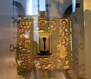 12th century door lock in the present church