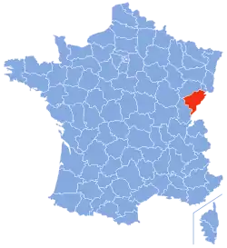 Location of Doubs in France