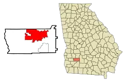 Location in Dougherty County and Georgia