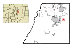 Location of the Franktown CDP in Douglas County, Colorado.
Colorado