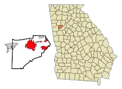 Location in Douglas County and the state of Georgia