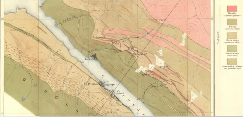 Geologic map of the Douglas area.