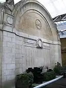 View of the inscribed wall at the rear of the memorial