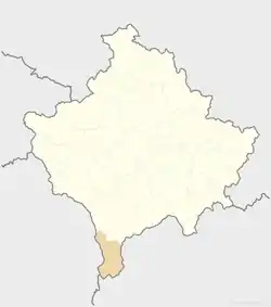 Dragash is located in Kosovo