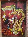 Dragon handmade painting on wall chandigarh Japanese garden