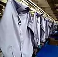 Shirts on a conveyor