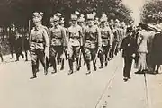 A team of members of "Sokół" Society joins the Polish Legions, Kraków, 1914