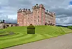 Drumlanrig Castle, Outbuildings and Pavilion Blocks Piers, Balustrades and Quadrant Walls and Garden Urns