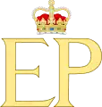 One example of a dual cypher for Queen Elizabeth II and Prince Philip, which appeared on a 1972 coin commemorating their 25th wedding anniversary