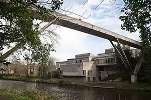 Dunelm House at Durham University, seen through Kingsgate Bridge