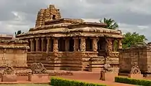 A Hindu temple in red stone