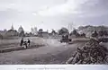 A stagecoach approaching Oxford along the Henley Turnpike Road. The dust is thrown up from the Macadamised surface. Early 1800s.