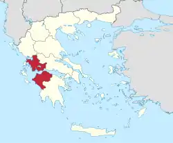 Location of Western Greece