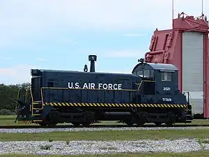 LC-19 white room is in the right background, on display at the Air Force Space and Missile Museum.