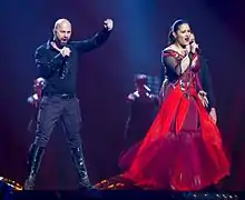 Dalal and Deen performing "Ljubav je" in Stockholm (2016)