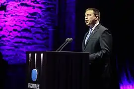 Estonian prime minister Jüri Ratas at the opening concert of the Estonian presidency in Tallinn, 29 June 2017