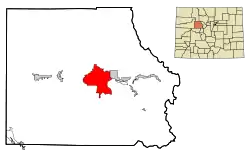 Location of the Edwards CDP in Eagle County, Colorado.