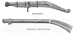 Above: Early culverin, below: Hand culverin with bent stock