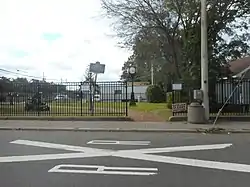 Town green at the former Northport Traction trolley stop on Larkfield Road