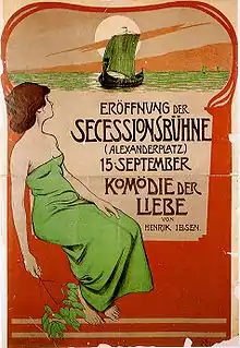 Edmund Edel, theatre poster for Komödie der Liebe by Henrik Ibsen