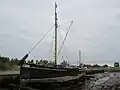 Edith May sailing Barge at Lower Halstow at low tide.